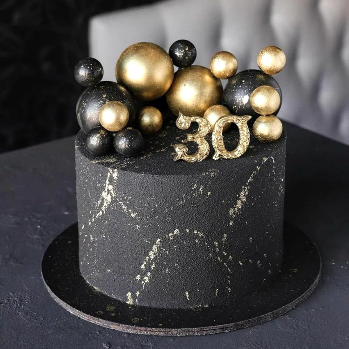 ASTARON 20 Pcs Gold Balls Cake Topper Decorations for Birthday Cake - Gold - image 4