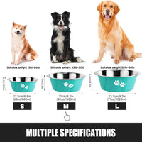 Stainless Steel Dog Bowls - Green / 6.6 Cups/53 OZ - image 4