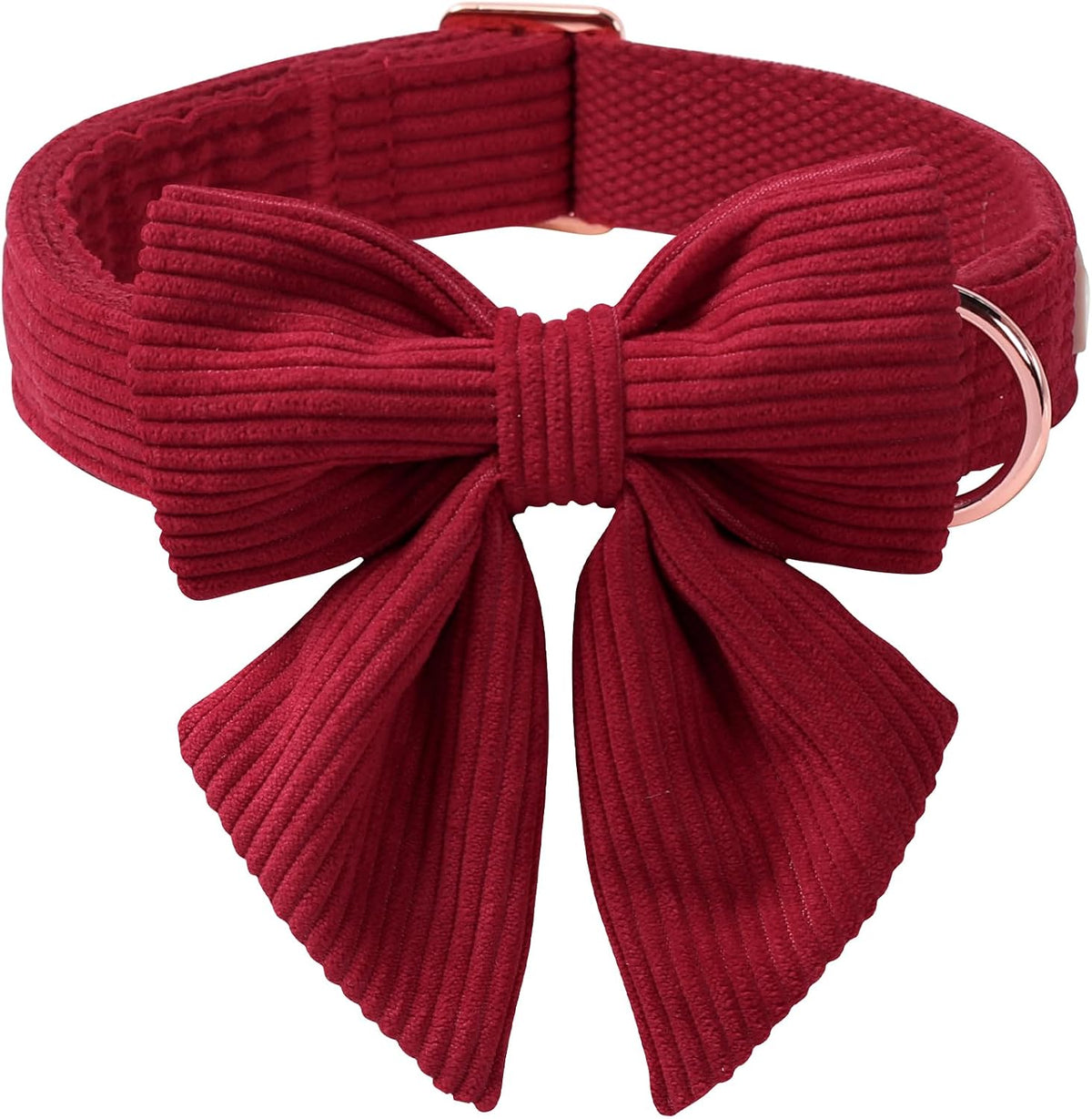 Green Dog Collar with Bow Tie, Christmas Bowtie Dog Collar M – Essentials for Dogs - L / T-Wine Red