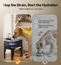 9L/2.38Gal Dog Water Fountain Elevated with 4-Height Adjustable Stand - Water Fountain + 3 Filters + 3 Sponges - image 3