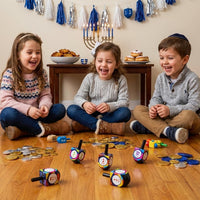 The Dreidel Company multi-colored hand painted wooden dreidels with Hebrew letters, 4-pack - view 9