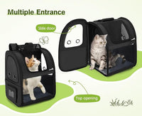 Pecute Pet Carrier Backpack, Dog Carrier Backpack, Expandable with Breathable Mesh for Small Dogs Cats Puppies, Pet Backpack Bag for Hiking Travel Camping Outdoor Hold Pets Up to 18 Lbs