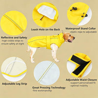 Adjustable Waterproof Dog Raincoat for Dogs - Yellow / Medium(13-22lb) - image 4