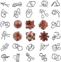 RLYLF 30pcs Brain Teaser Puzzles Game for Adults Teens and Kids – Fun for Kids & Family - wood style 2