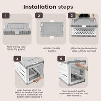 Collapsible Dog Crate for Small/Medium Dogs - Grey / 36.4"L x 22.8"W x 25.8"H - image 4