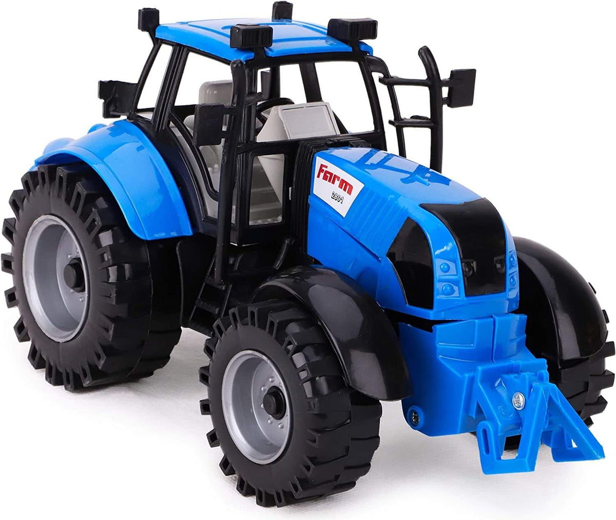 ToylandⓇ Friction Powered Farm Tractor with Opening Bonnet - Blue - image 3