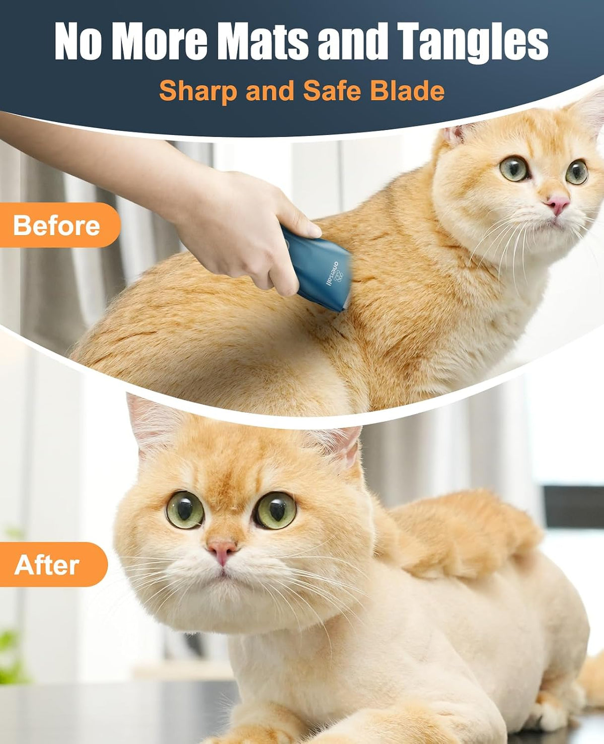 oneisall Pet Clippers for Cat Matted Hair - Green / Standard - image 3