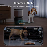 Automatic Cat Feeder for 2 Cats, Timed Cat Food Dispenser - Matte Black / Camera & WiFi-One Bowl - image 4
