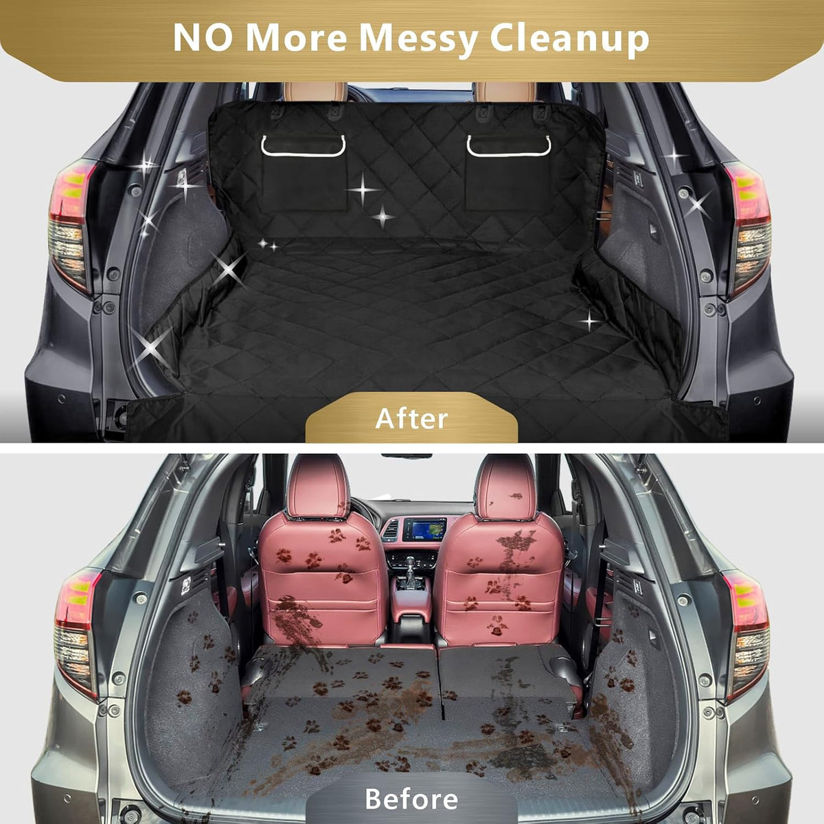 SUV Cargo Liner for Dogs - Trunk Cover for SUV with Bumper Flap Protector – Essentials for Dogs - Pockets Black / Standard: 55" x 91" - image 3