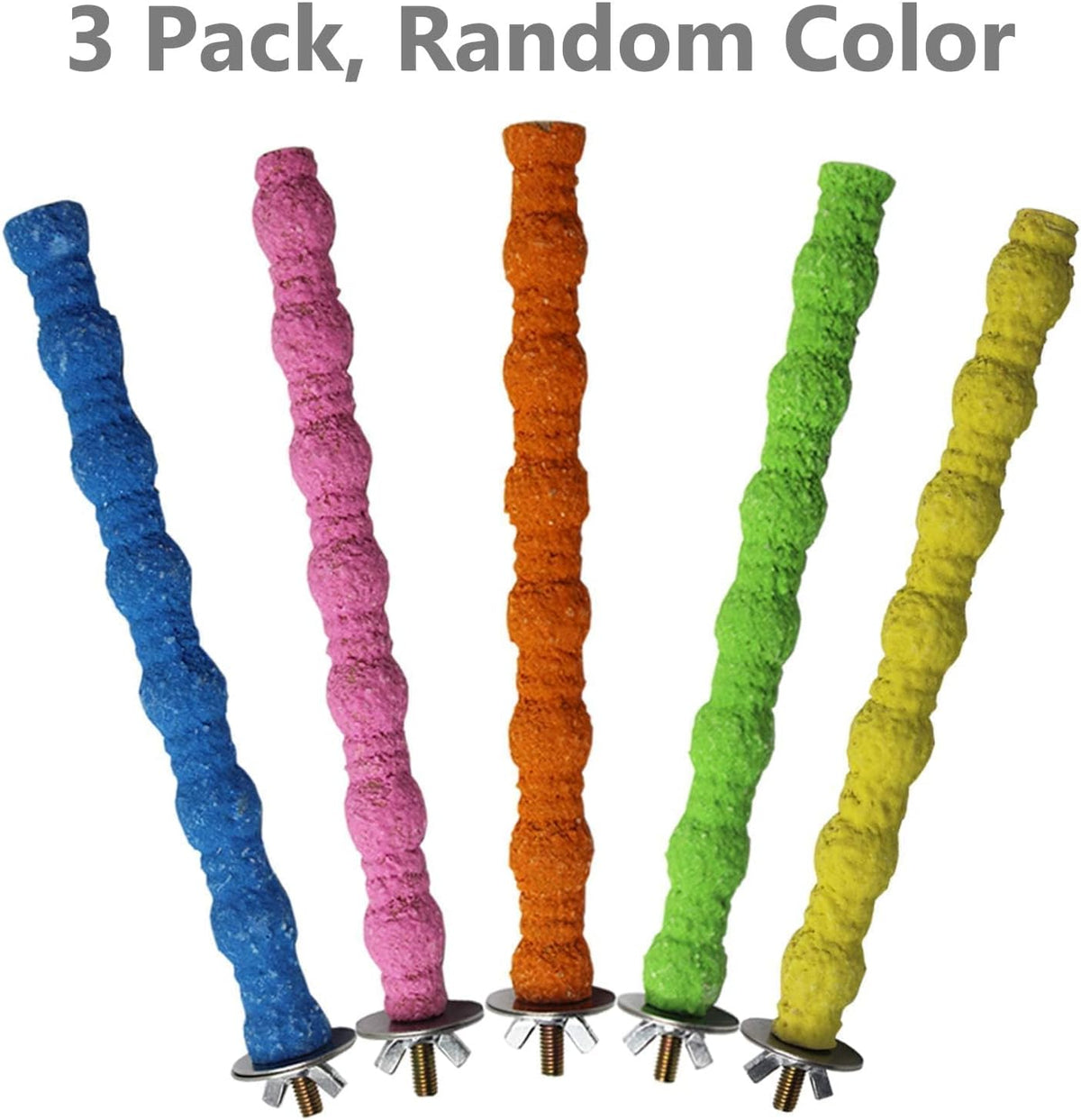 3PCS Bird Perch Parrot Stand Cage Accessories Natural Wooden Stick - 3PCS,7.87inch - image 2