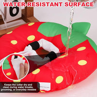 BINGPET Cat Cone Collar Soft,Waterproof Cat Recovery Collar to Stop Licking,Cute Donut Elizabethan e Collar for Cats Kittens Puppies Wound Healing After Surgery(Strawberry,Small)