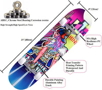 Skateboards for Beginners Kids Boys Girls and Adults, 31''x8'' - Skateboard Girl - image 3