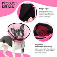 Large Dog Soft Cone Recovery Collar, Comfortable Dog Head Cone Collar for Large Dogs, Pet Surgery Cone Soft Neck Protector, Pink L