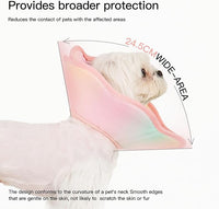 Touchdog Foldable Dog Cone Collar for Cats & Dogs - Adjustable Soft Recovery Collar with Waterproof PU Coating, Lightweight Design, 24.5cm/9.6in Wide Barrier (Pink Gradient Color, XS)