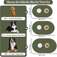 Cat Food Mat Small, 20''x12'' Absorbent Cat Feeding Mat - 20''x12'' / Dark Green - image 3