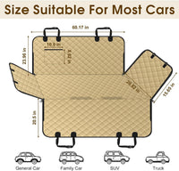 Waterproof Dog Car Seat Cover for Back Seat, Pet Hammock, L - Khaki,Black / Large,Standard - image 2