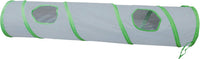PetLike Cat Tunnel for Indoor Cats Collapsible Pop-up Pet Tube Peek - one way / Grey+green