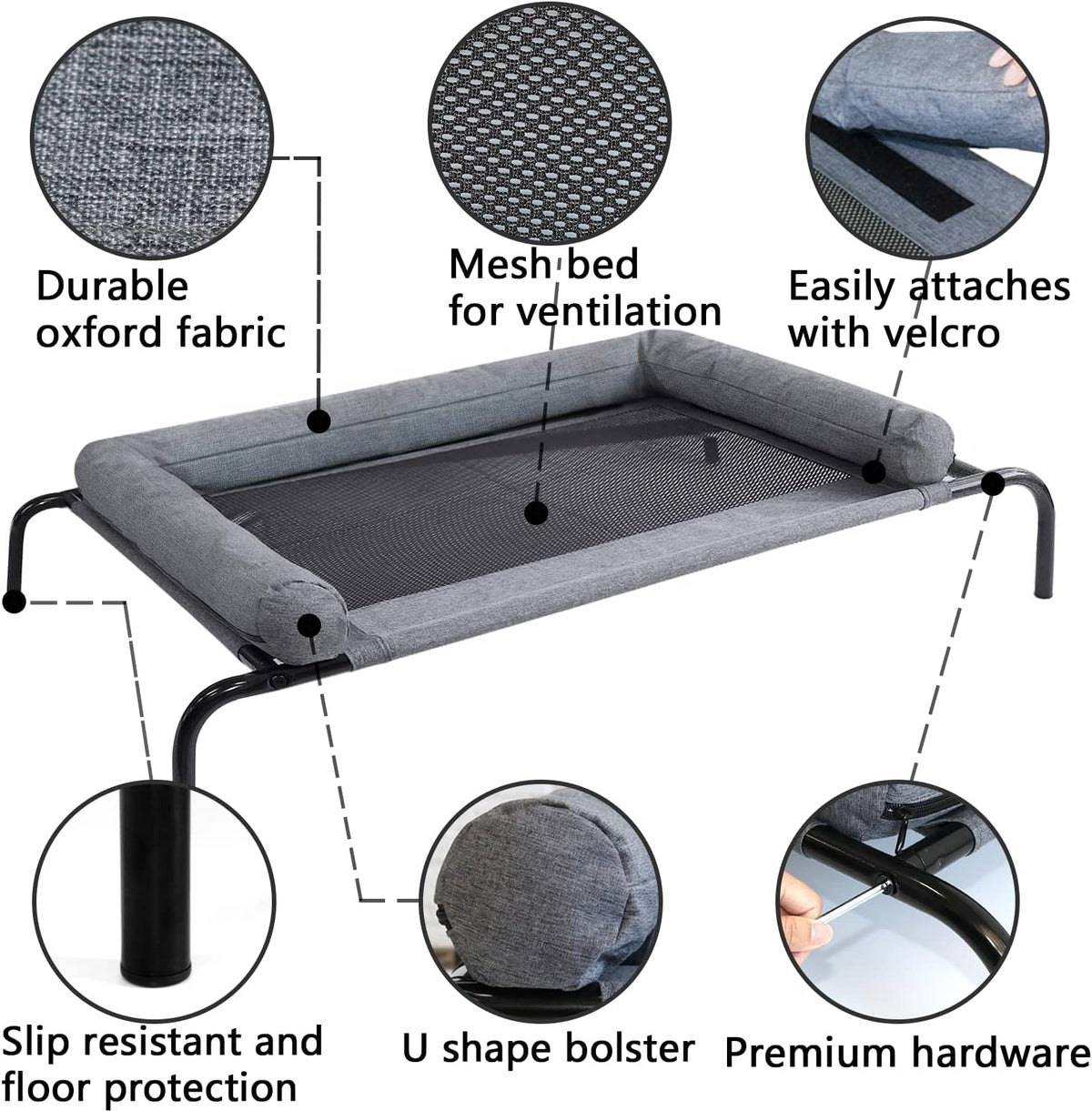 PETIME Cooling Elevated Pet Cushion Bed Raised Dog Cots for Small Dogs - 36 Inch - image 2