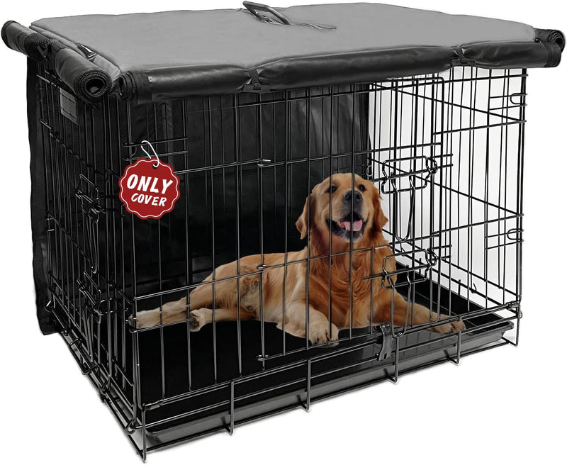 Dog Crate Cover 48 Inch Waterproof 600D Oxford with 1-3 Doors – Essentials for Dogs - 36.0"L x 23.0"W x 25.0"H / Gray Cover(only Cover)
