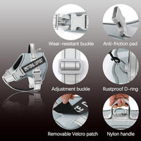 voopet Service Dog Harness, Emotional Support Pet Vest Harness - Medium (Pack of 1) / Silver - image 2