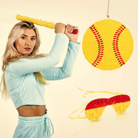 3 Pcs Soccer Ball Piñata with Blindfold Stick Soccer Birthday Party - Softball - image 2