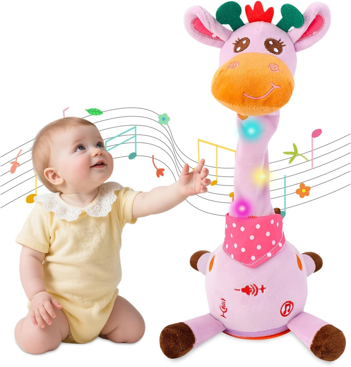 MIAODAM Dancing Talking Giraffe Toys - Purple Giraffe