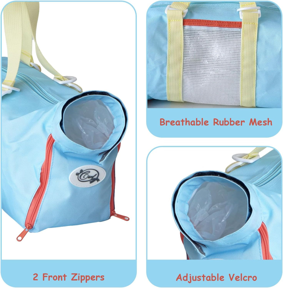 Cinf Cat Restraint Grooming Bag - M Size–Fits most adult cats (8–12 lbs) / Sky Blue Citrus - image 2