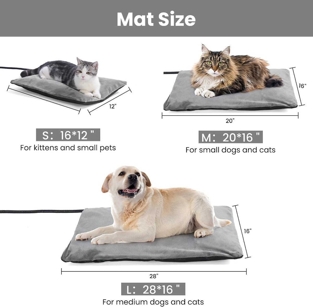 Outdoor Heating Pad，Heating Pet Bed for Small - L -20 x 16 inch - image 4