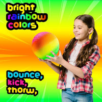 8.5-Inch Rainbow Playground Ball with Hand Pump for Kickball - 8.5-Inch - Pack of 1 - image 2