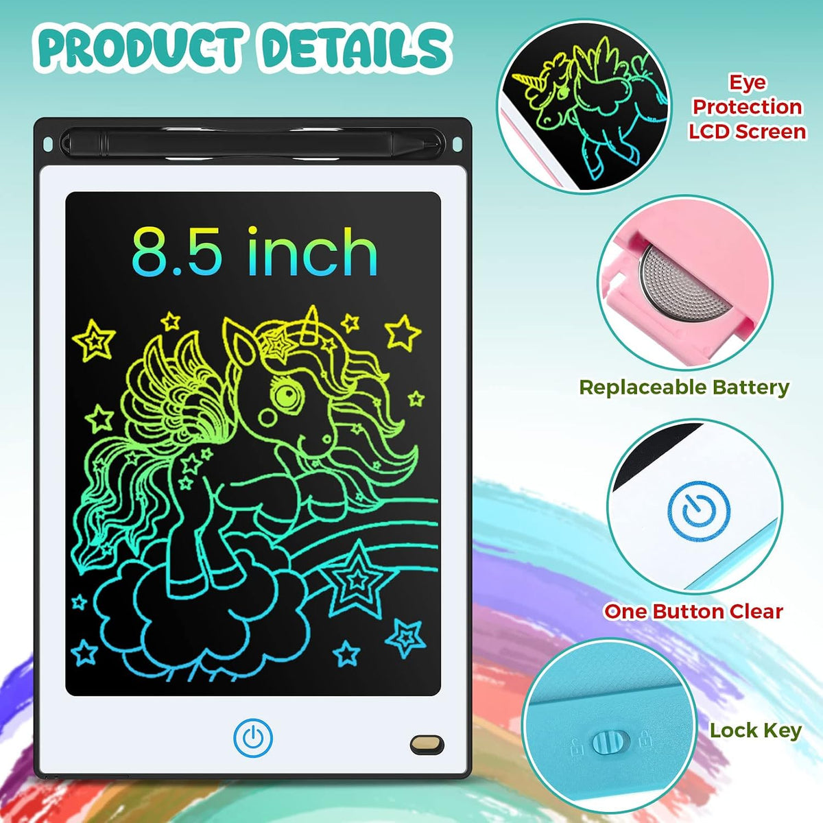 Zhehao 20 Pack 8.5 Inch LCD Writing Tablet Drawing Board - Pastel / Classic - image 2