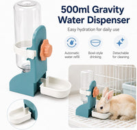 HERCOCCI Rabbit Hay Feeder and Water Bottle Set, Chinchilla - BLUE / Large - image 3