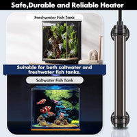 Orlushy 25W Submersible Small Fish Tank Heater with Free Thermometer, Preset Temperature 78℉ Aquarium Heater for 1-5 Gallon Freshwater & Saltwater Tank