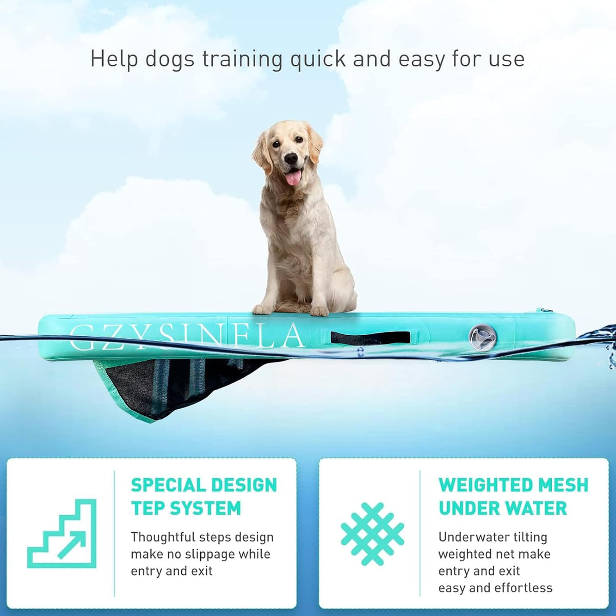 Inflatable Large Dog Water Ramp Float Floating Ramp-Swimming Pets Up - 200 pounds - image 4