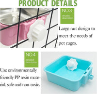 2PCS Stainless Steel Dog Bowls Set Removable Puppy Food and Water - 3 PCS (Pack of 2) / Small Square (Blue, Green, Pink) - image 4