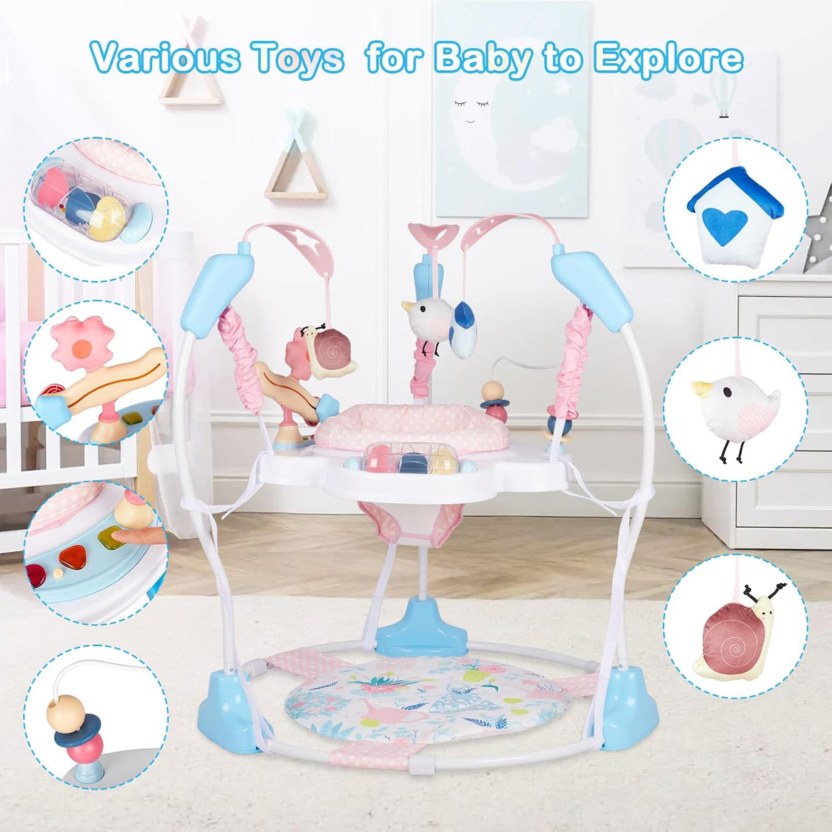 Otrolepota 3-in-1 baby activity center jumper with toys and rotating seat - view 12