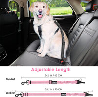 SlowTon Dog Car Seat Belt - Pink / 35.5in- 1 Pack - image 2