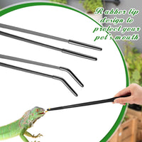 Lasnten 2 Pcs Reptile Feeding Tongs, Long - Black / 15 Inch - image 4