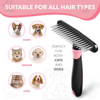 DOGI Deshedding Brush, Undercoat Rake for Dogs, Cats, Matted - Pink - image 3