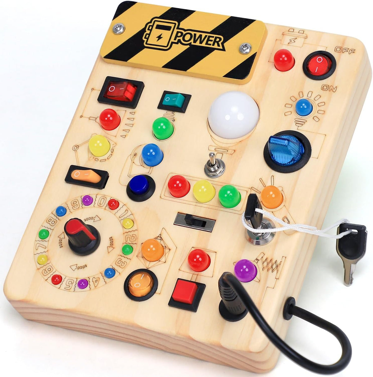 Busy Board with LED Light Switches - Busy Board