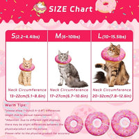Cat Cone Collar Soft, Adjustable Cat Recovery Collars Spay Cones to Stop Licking, Cute Donut E Collar After Surgery, Anti-Lick Wound Healing Elizabethan Collar for Kittens (Donut Pink, Small)