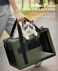 Pecute Cat Carrier Stable, Pet Carrier with Privacy Partition - Green / 18.5"L x 12.9"W x 11.8"H - image 2