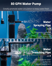 Pawfly internal aquarium filter with 80 GPH water pump, sponge and airline tubing - view 3