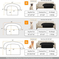 GGIB Calming Dog Bed Fluffy Plush Dog Mat for Furniture Protector with Removable Washable Cover for Large Medium Small Dogs and Cats (Large, Black)
