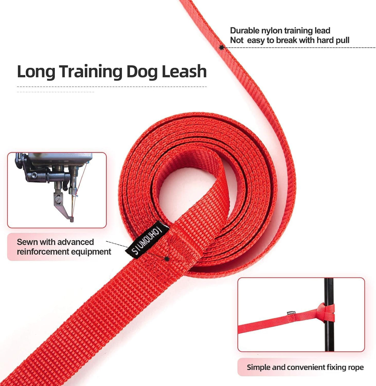 Dog/Puppy Obedience Recall Training Agility Lead, Great for Play - Pink / 50 Feet - image 3