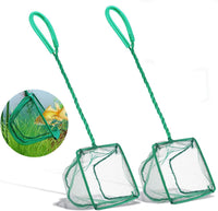 Aquarium Fish Nets, DSSPORT 4 Inch Small Mesh Fish Catch Nets with Plastic Handle Green – Essentials for Fish - 2