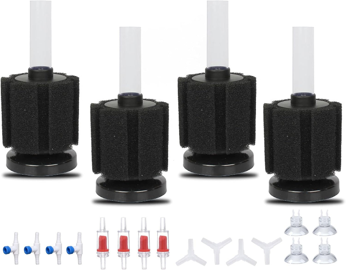 ALEGI 4 Pcs Large Aquarium Sponge Filter for 40-80 Gal Betta Fish Tank – Essentials for Fish - Small up to 10-20Gal 4 Pcs