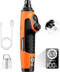Casfuy Smart 6-Speed Dog Nail Grinder with LED Lights Safe - Orange