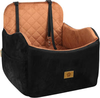 Dog Car Seats for Small Dogs Up to 35 lbs - Black/Brown
