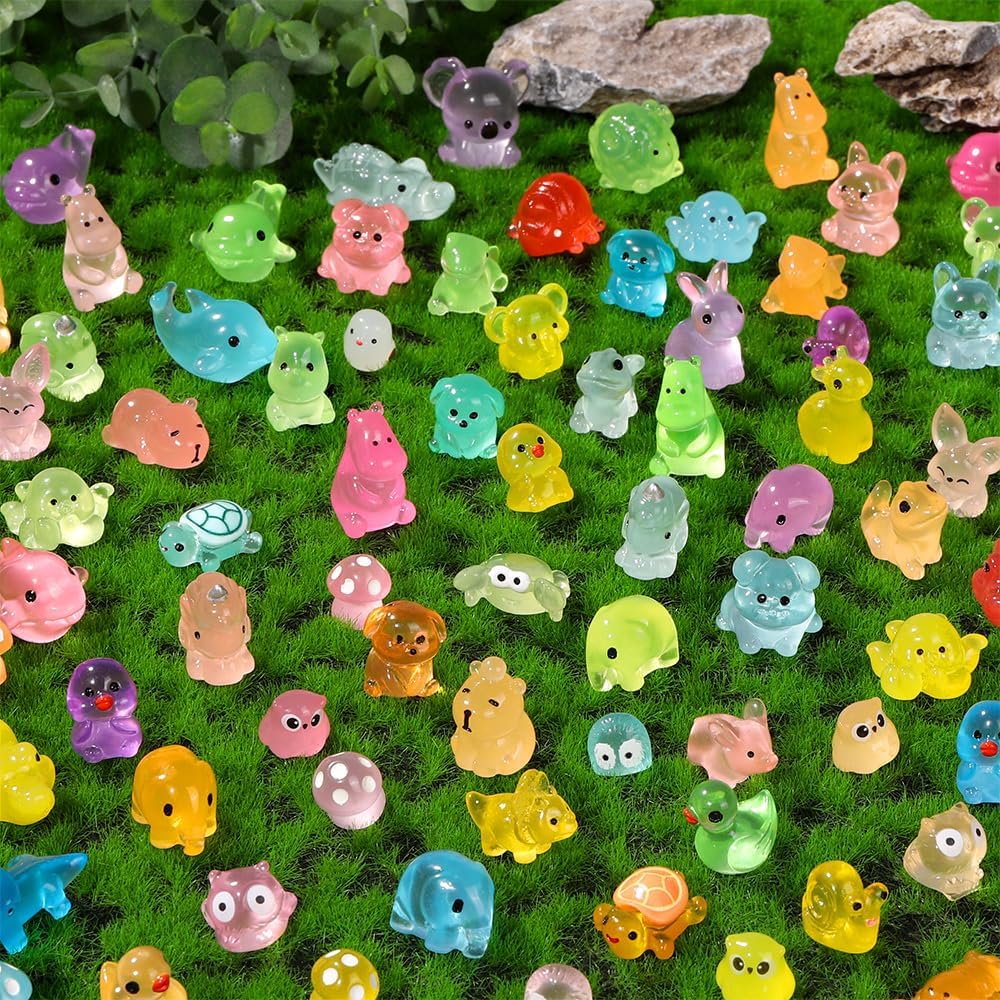 DIYDEC 60PCS Luminous Mini Resin Animals 60 Styles Miniatures Glow - 184PCS Luminous Mini Resin Animals - image 3