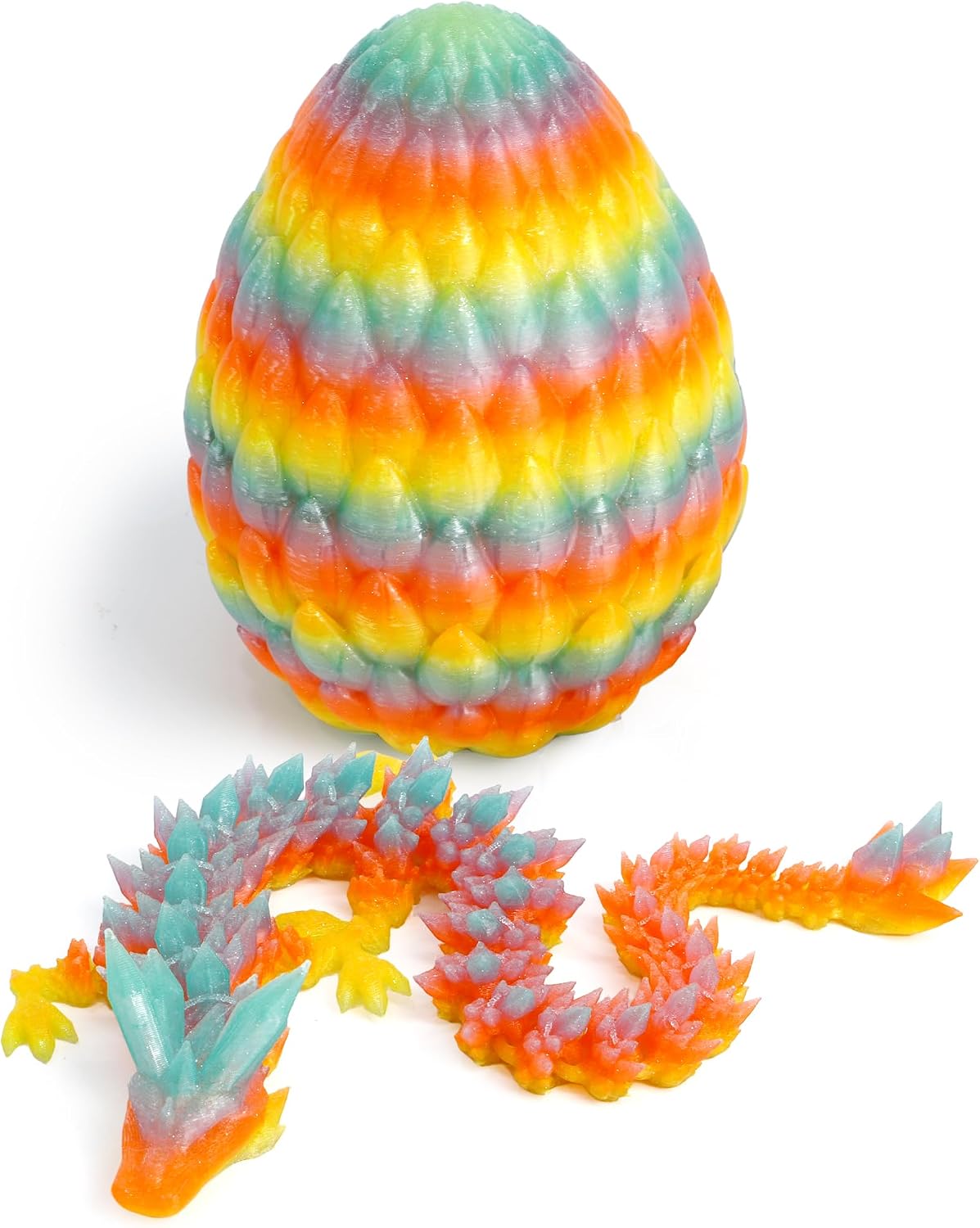 3D Printed Dragon Egg, Large 12" for Kids, Dragon Lovers - Crystal Rainbow M - image 2